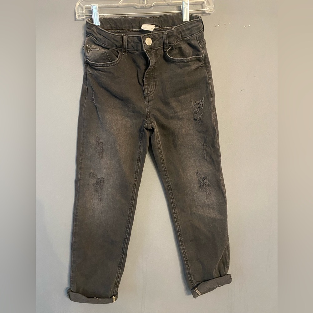 Boys Zara distressed black jeans